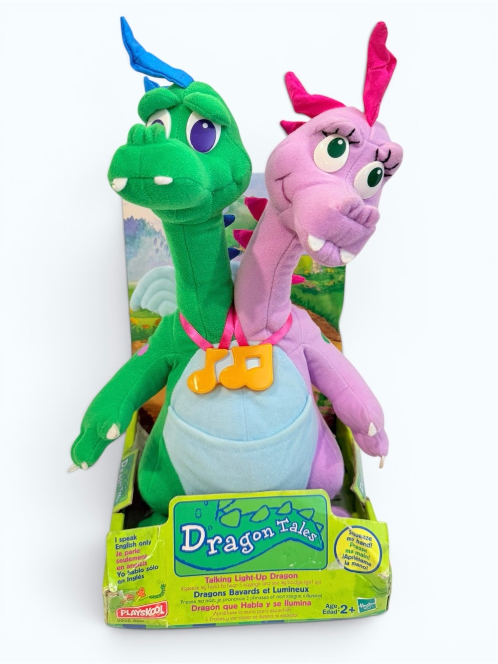 1999 Dragon Tales Zak & Wheezie Plush New in Box Talking